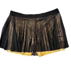 NWT Sports Illustrated Black Gold Pleated Tennis Skort Pocket 3X SPORTY Stretchy
